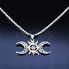 Hollow Out Moon Goddess 201 Stainless Steel Pendant Necklaces for Women FS-WGF6F96-01-2