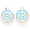 Golden Plated Alloy Enamel Charms ENAM-S118-04Q-1
