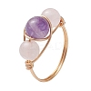 Copper Wire Wrapped Finger Rings RJEW-JR00718-3