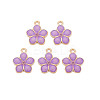 Light Gold Plated Alloy Enamel Pendants ENAM-R136-17G-2