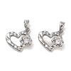 Brass Micro Pave Clear Cubic Zirconia Charms KK-B102-30P-1