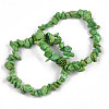 Unisex Chip Synthetic Turquoise Beaded Stretch Bracelets BJEW-S143-23-1