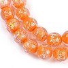 Handmade Gold Foil Lampwork Beads Strands LAMP-Q002-01F-2