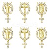 6Pcs 3 Styles Brass Micro Pave Cubic Zirconia Pendants KK-CJ0002-98-1