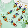 8Pcs Chakra Natural Gemstone Chip Bead Keychain KEYC-FH00054-4