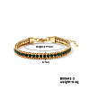 Sparkling European Style 304 Stainless Steel Emerald Rhinestone Chain Bracelets for Women LS-CU3590-3-1