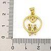 Rack Plating Brass Micro Pave Cubic Zirconia Pendants KK-C074-24G-02-3