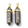 Natural Pyrite Pointed Pendants G-G025-01G-22-2