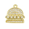 Brass Micro Pave Clear Cubic Zirconia Pendants KK-L238-16G-1