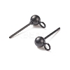 304 Stainless Steel Ball Stud Earring Findings STAS-G099-09B-2