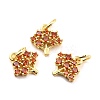 Brass Micro Pave Cubic Zirconia Charms KK-A156-11G-RS-2