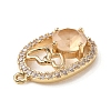 Brass with K9 Glass & Rhinestone Pendants KK-C024-08KCG-02-3