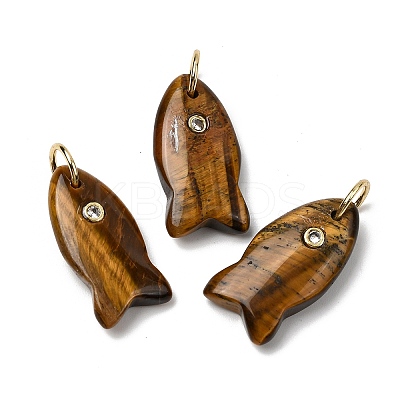 Natural Tiger Eye Pendants G-A297-01G-10-1