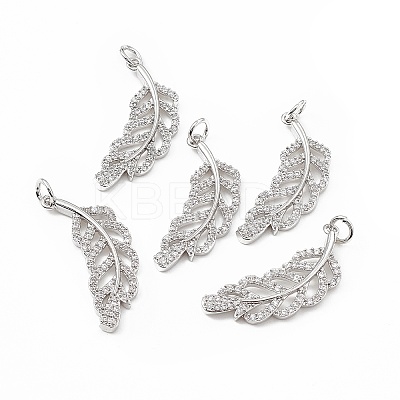 Brass Micro Pave Cubic Zirconia Pendants KK-E068-VB275-1