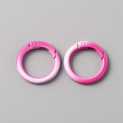 Gradient Color Zinc Alloy Spring Gate Rings PALLOY-WH0001-82B-1