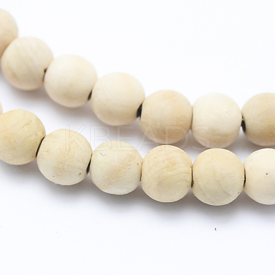 Natural Wood Beads Strands X-WOOD-P011-07-8mm-1