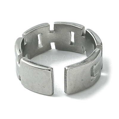 Non-Tarnish 304 Stainless Steel Open Cuff Ring LS-RJEW-L110-023P-1
