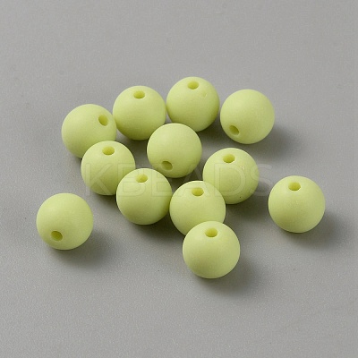 Acrylic Frosted Round Beads FACR-WH0001-06A-07-1