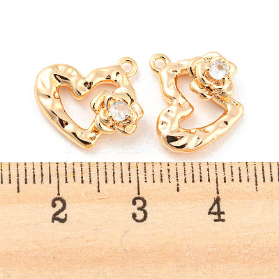 Brass Micro Pave Cubic Zirconia Charms KK-E090-34G-1