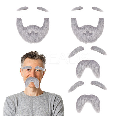 4 Bags 2 Styles Polyester Christmas Santa Claus Beard AJEW-CA0004-95-1