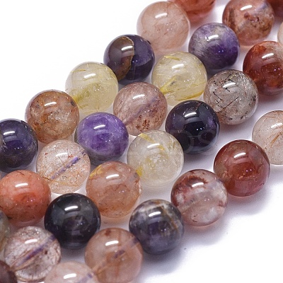 Natural Rutilated Quartz Beads Strands G-K293-F05-E-1