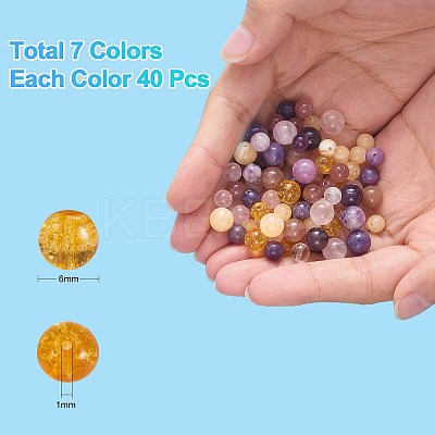 280Pcs 7 Style Gemstone Beads G-SZ0001-97B-1