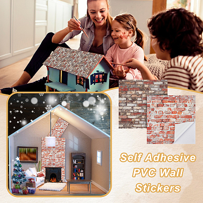 12Pcs 2 Colors Self Adhesive PVC Wall Stickers DIY-GA0007-05B-1