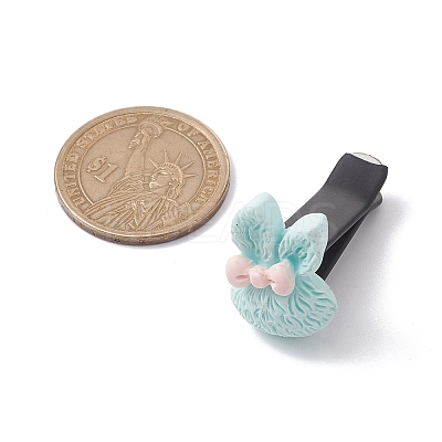 Rabbit with Bowknot Resin Car Air Vent Clips JEWB-BR00147-02-1
