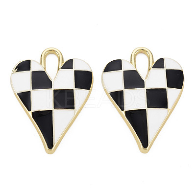 Rack Plating Alloy Enamel Pendants ENAM-T015-014D-NR-1