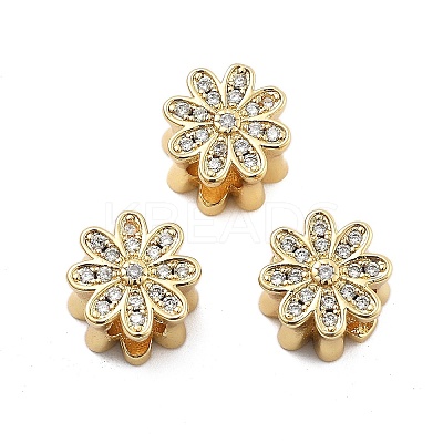 Daisy Flower European Beads KK-Q006-41G-01-1