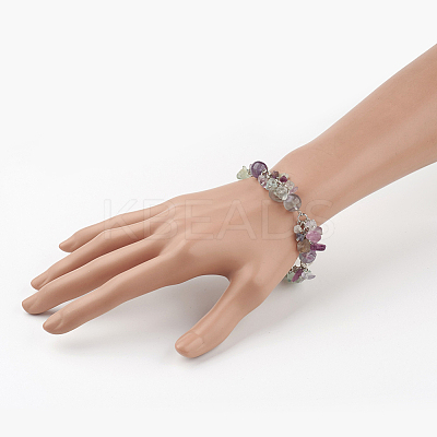 Gemstone Bracelets X-BJEW-JB02642-1