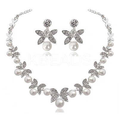 Alloy Rhinestone Earrings & Necklaces Sets FS-WG653B5-05-1