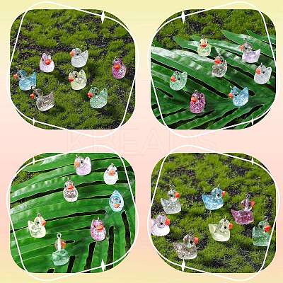 60Pcs 12 Colors Transparent Resin Pendants RESI-SZ0003-37-1