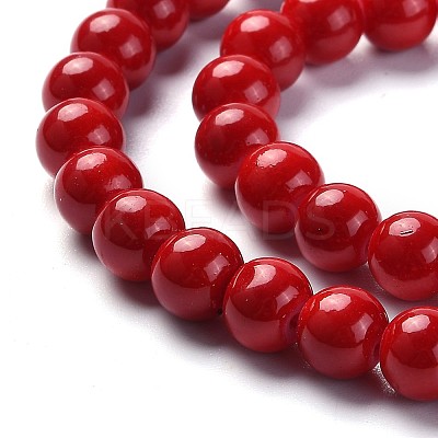 Baking Paint Glass Round Bead Strands DGLA-Q020-8mm-M-1