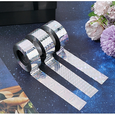 Holographic Laser Shining Bopp PET Plastic Scrapbook Decorative Adhesive Tapes AJEW-WH20010-47B-02-1
