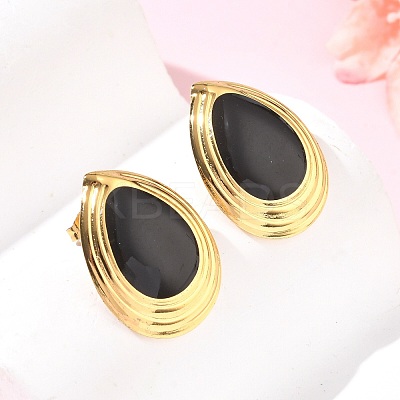 304 Stainless Steel Enamel Teardrop Stud Earrings & Pendant Necklaces Sets for Women SA-CBA46AF-21G-1
