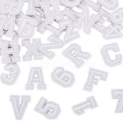 36Pcs 2 Sets 2 Styles Letter A~Z & Number 0~9 Polyester Embroidery Sew On Patches Sets PATC-TA0001-55F-1