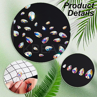 AHADEMAKER 75Pcs Sew on Rhinestones GLAA-GA0001-46-1