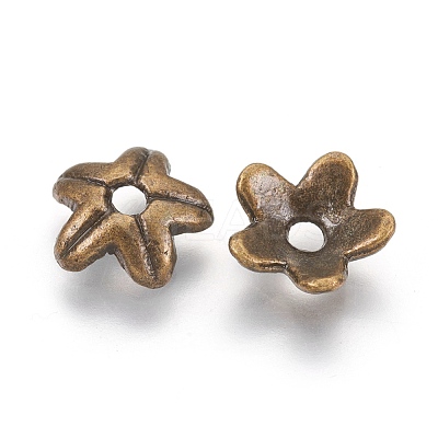 Tibetan Style Alloy Bead Caps K0PA6071-1