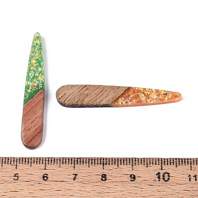 Opaque Resin and Walnut Wood Pendants RESI-T060-23M-1