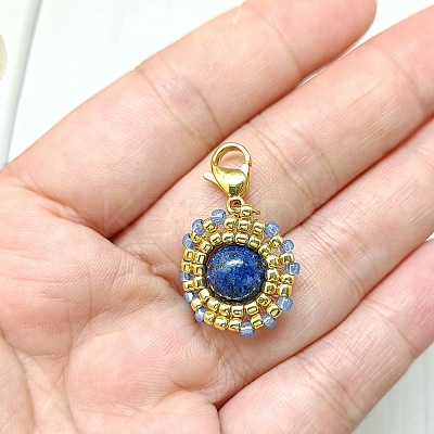 Lapis Lazuli Pendant Decoration HJEW-MZ00034-01-1