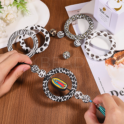15Pcs 10 Styles Ring & Round Food Grade Silicone Focal Beads SIL-CA0004-53-1