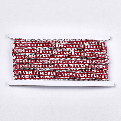 Satin Ribbon and Two Rows Rhinestone(Hot Melt Adhesive On The Back) OCOR-S114-02A-1