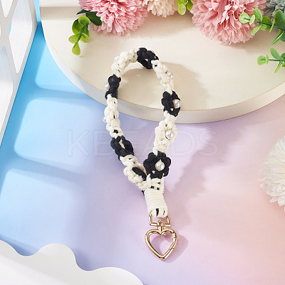 Cotton Braided Flower Pendant Decorations AJEW-TAC0030-032G-03-1
