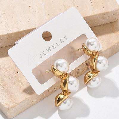304 Stainless Steel Round Stud Earrings EJEW-L287-065G-1