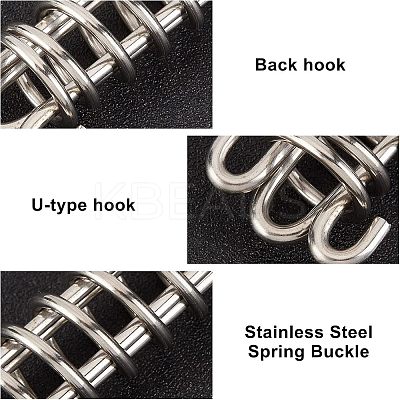 6Pcs Stainless Steel Camping Tent Spring Buckle AJEW-FH0001-47-1