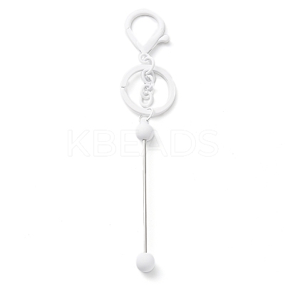 Spray Painted Alloy Bar Beadable Keychain for Jewelry Making DIY Crafts KEYC-A011-02G-1