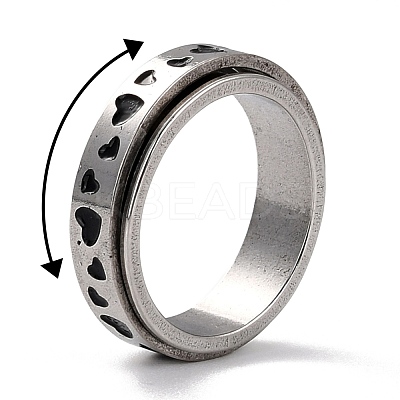 Non-Tarnish 203 Stainless Steel Rotating Spinner Fidget Band Rings for Anxiety Stress Relief RJEW-G118-04P-1