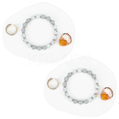 Gesso Irregular Jewelry Display Plate DJEW-WH0015-97A-1