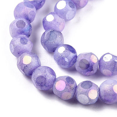 Opaque Frosted Glass Beads Strands EGLA-N006-076D-1
